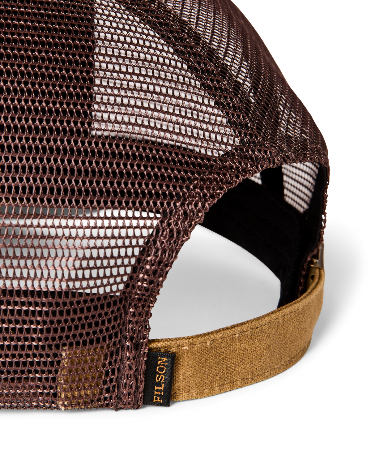 Waxed Logger Mesh Cap Scenic Logo Patch Dark Khaki