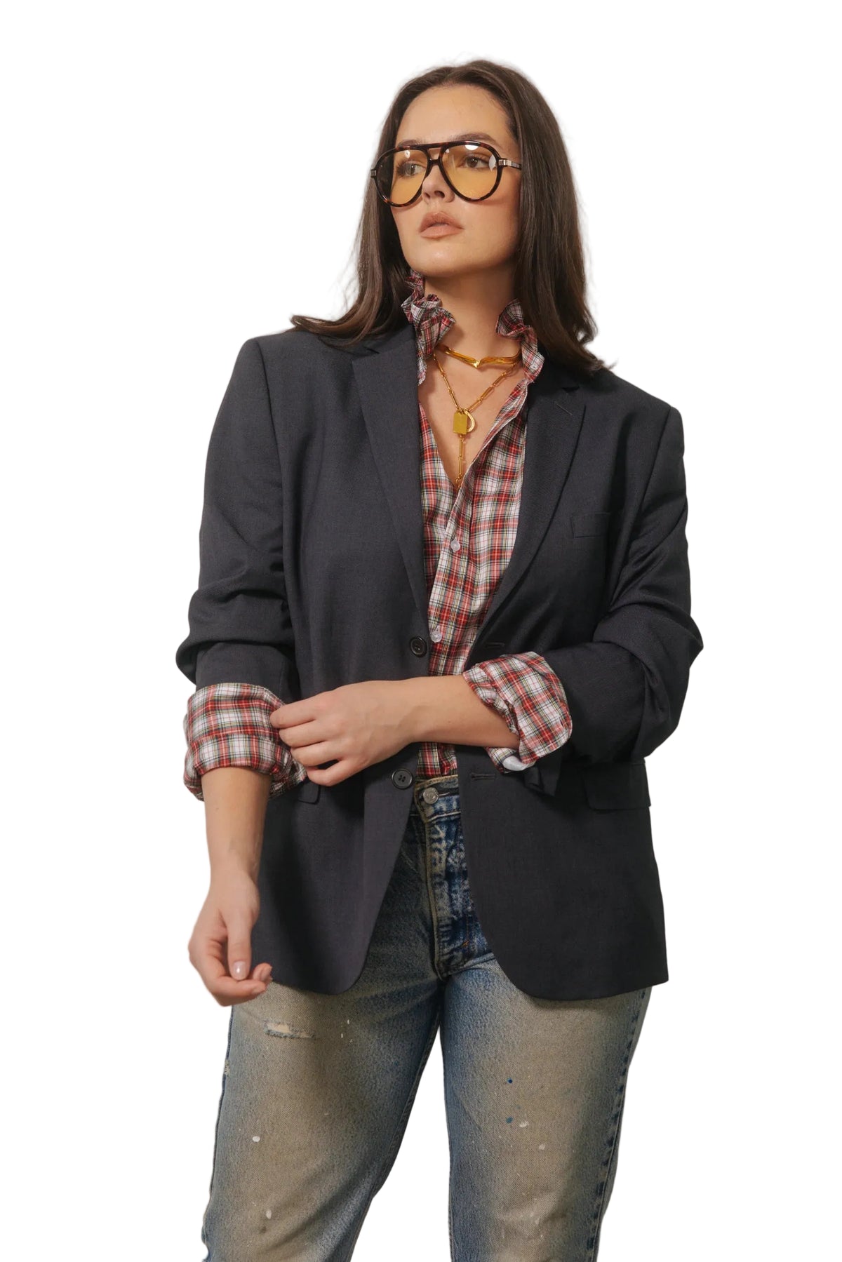 Ws Quarantina Holiday Plaid Shirt Red