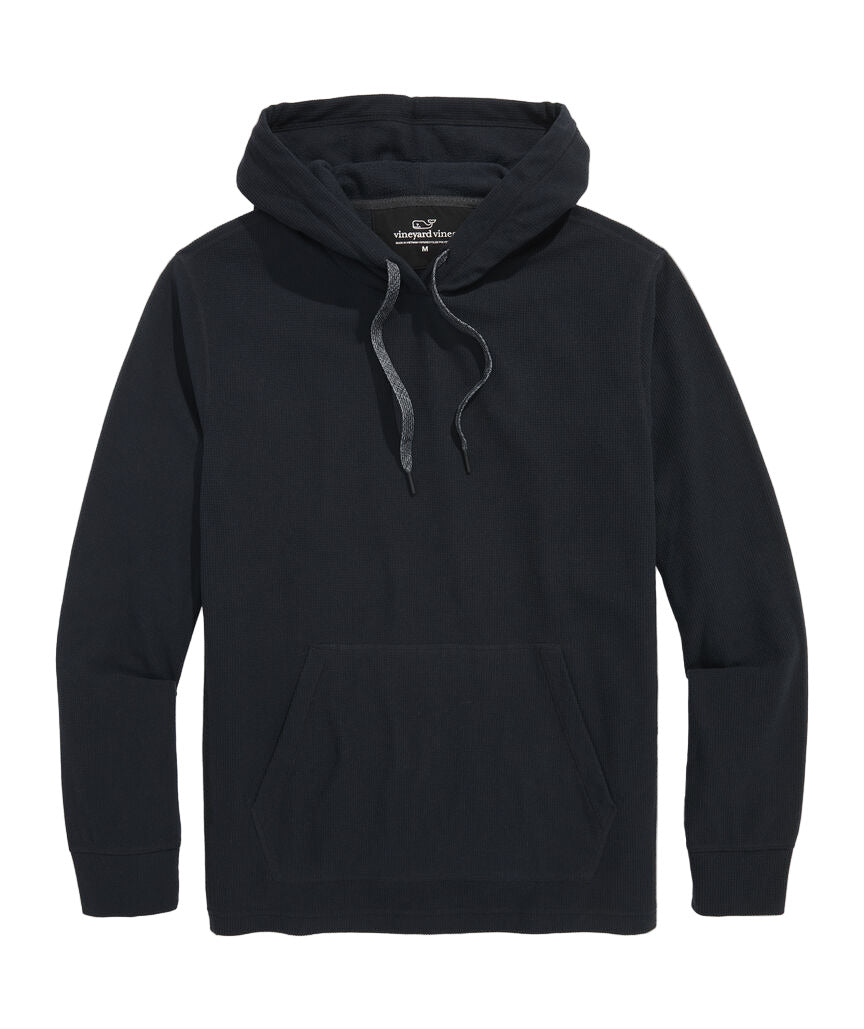 Grid Fleece Textured Hoodie Jet Black
