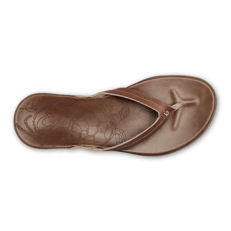 Ws Honu Leather Sandal Tan/Tan