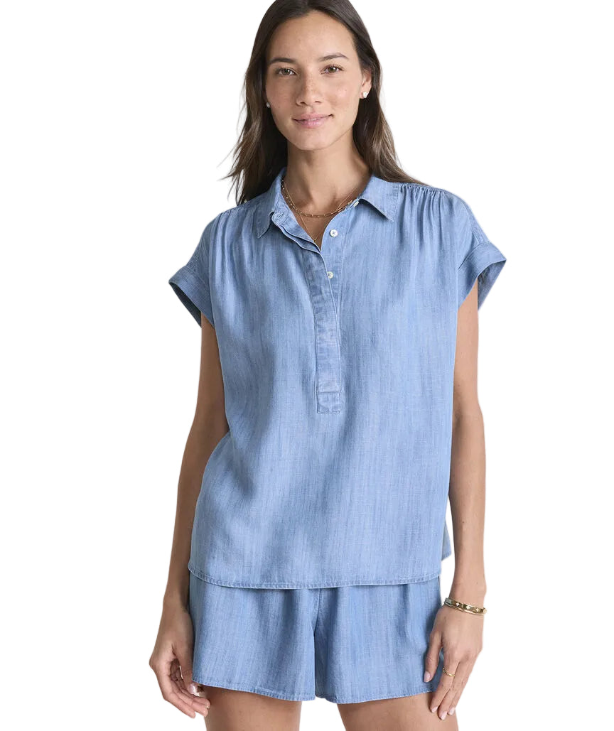 Ws Margo Chambray Top Blue Mirage