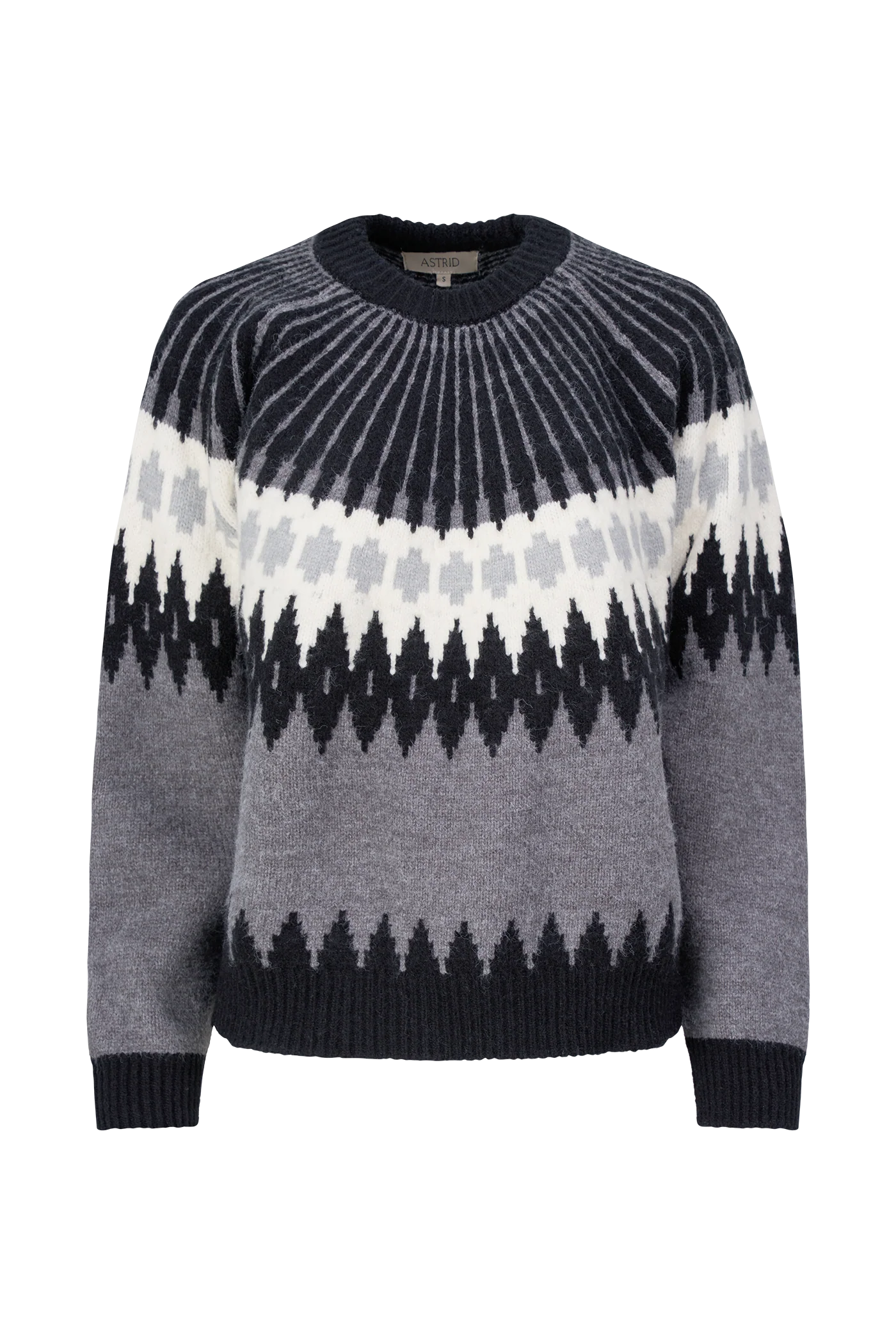 Ws Fair Isle Sweater Charcoal