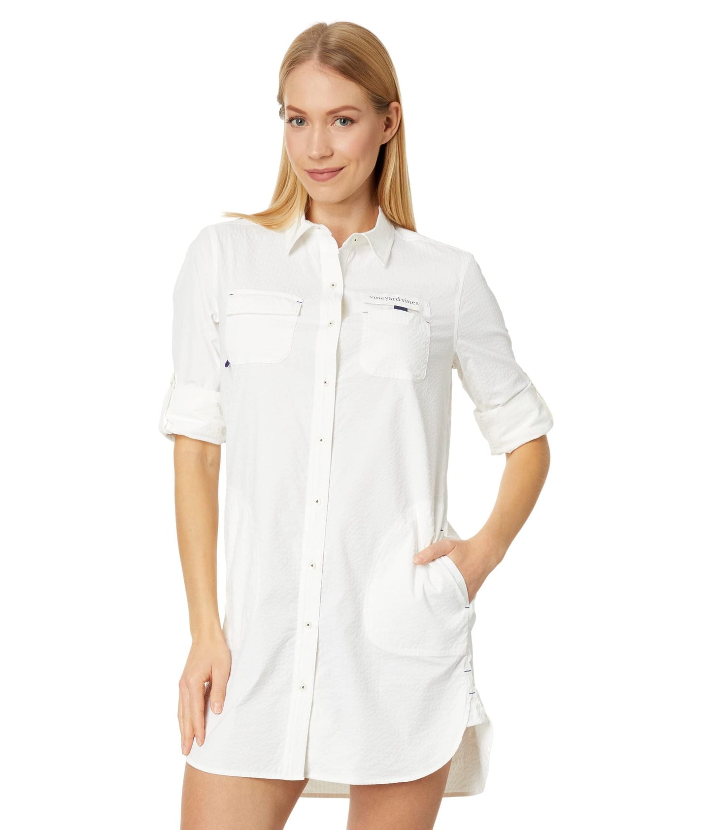 Ws Harbor Shirt Cover Up White Cap