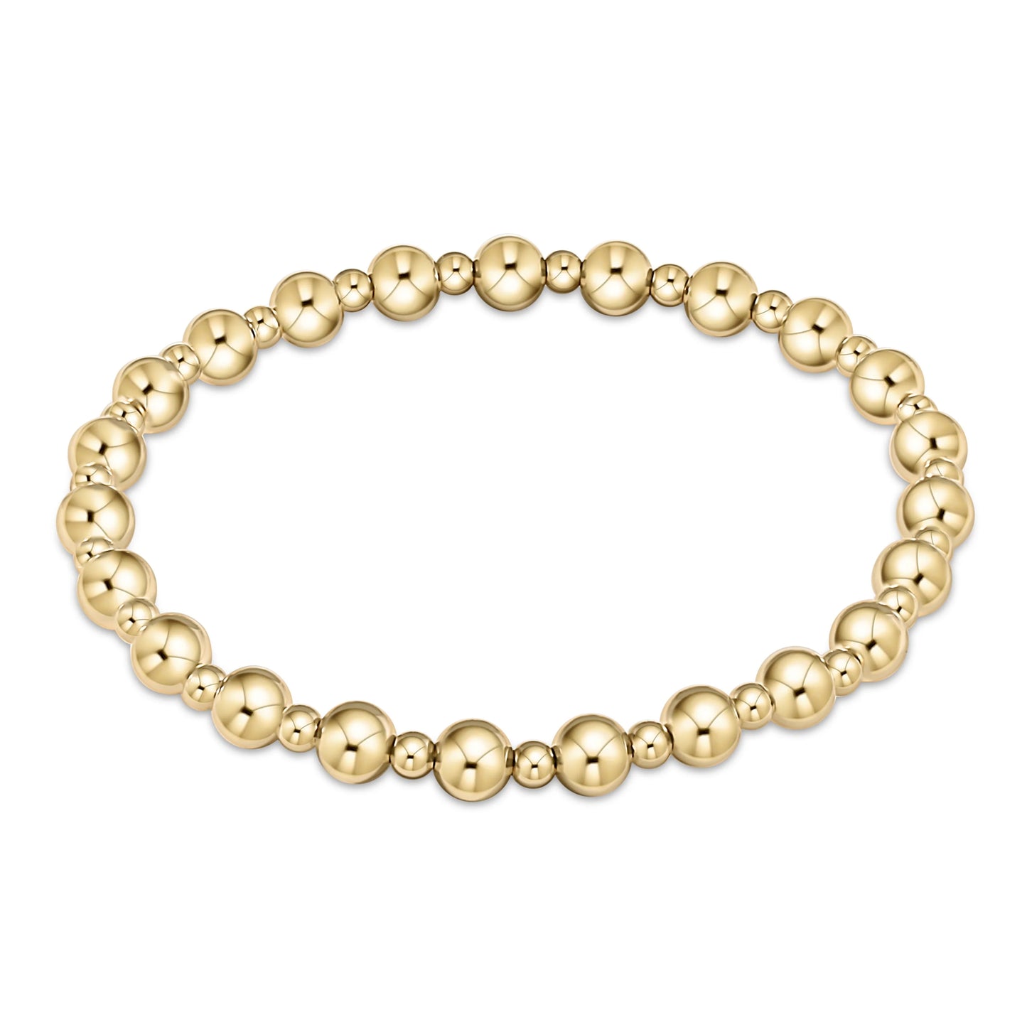 Extends Classic Grateful Pattern 5mm Bead Bracelet Gold