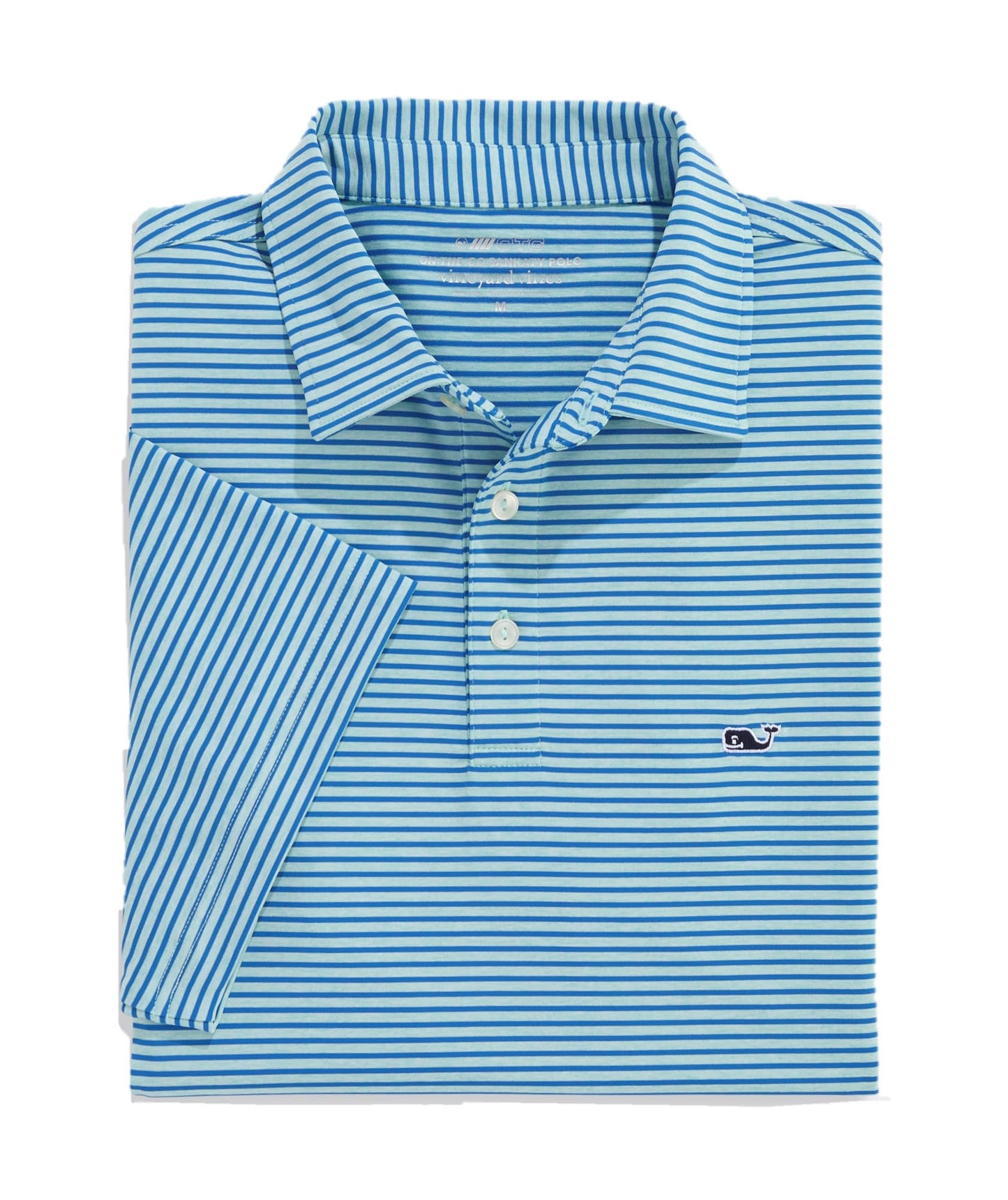 Bradley Stripe Sankaty Polo Aqua Haze/Tide Blue