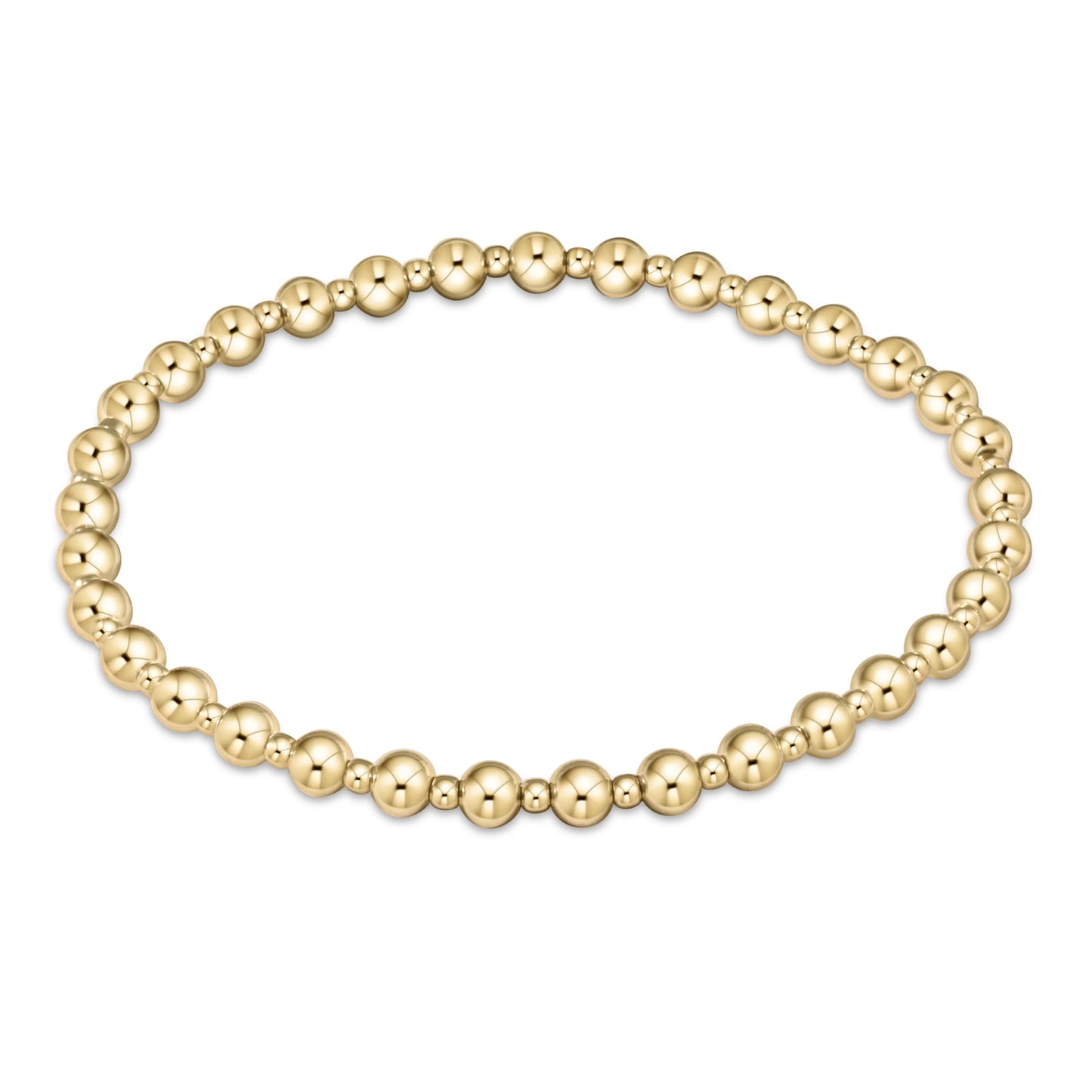 Extends Classic Grateful Pattern 4mm Bead Bracelet Gold