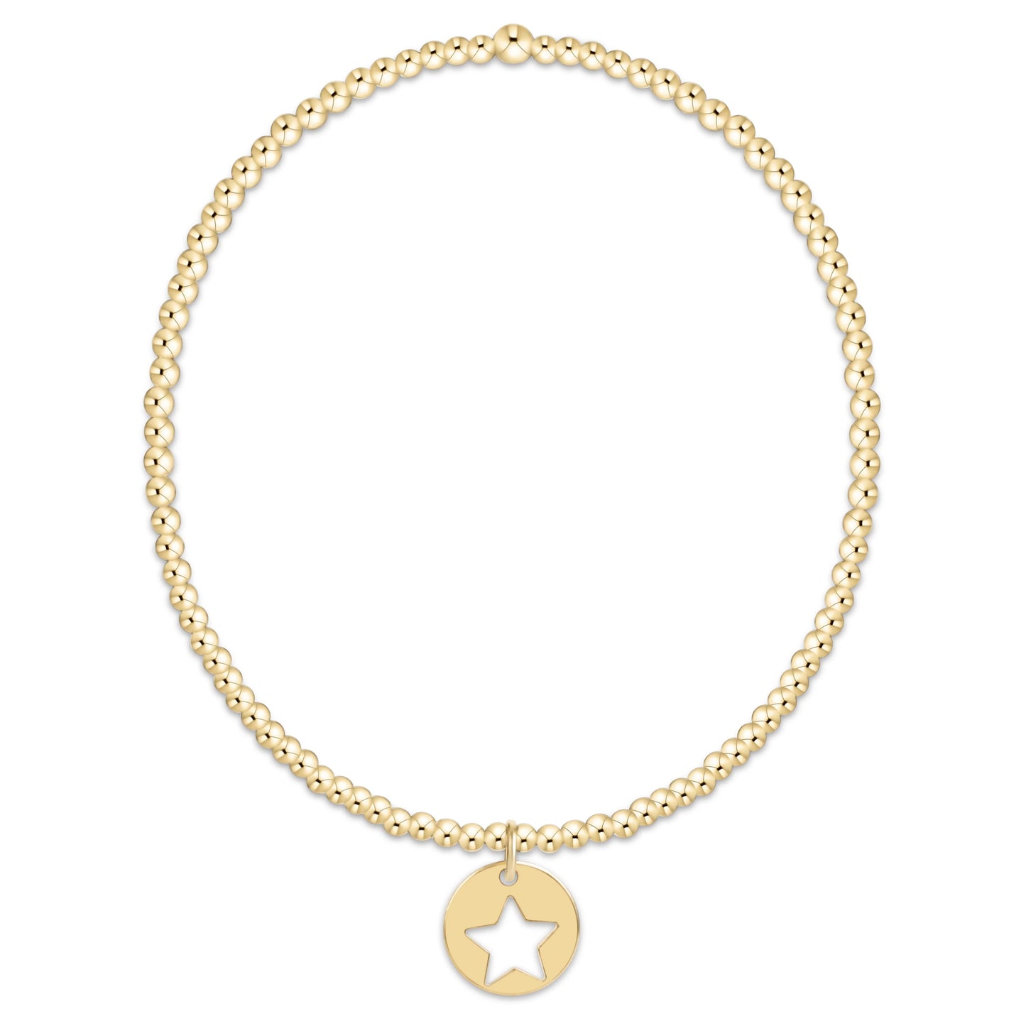Classic Gold 2mm Bracelet Star Small Gold Disc