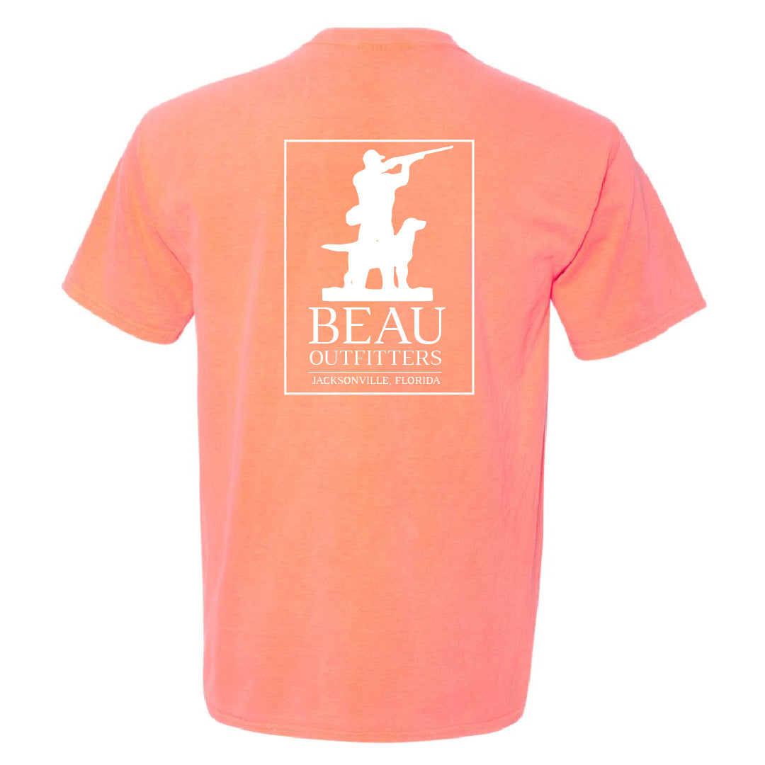 SS Beau Original Logo T-Shirt Neon Red/Orng - Beau Outfitters