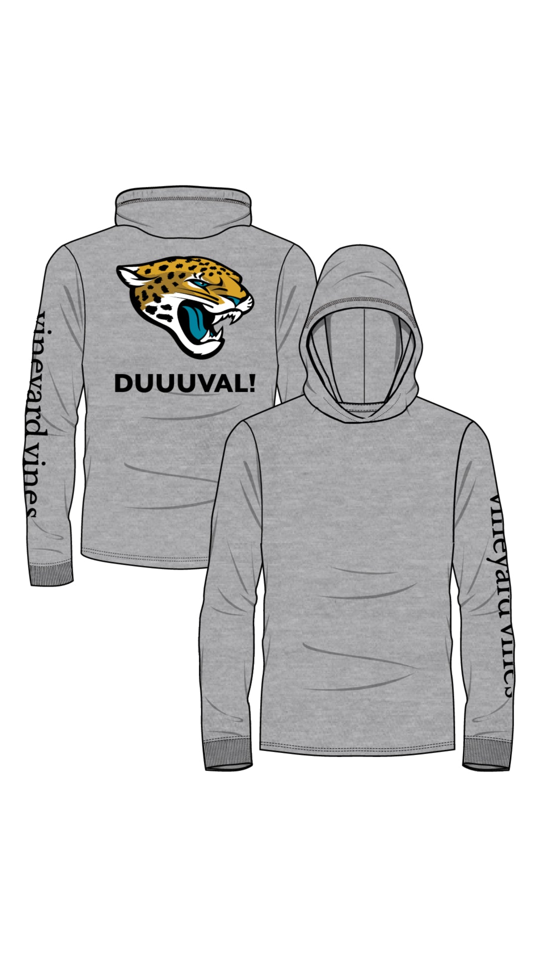 Jaguars Hooded LS T-Shirt Hthr Grey - Beau Outfitters