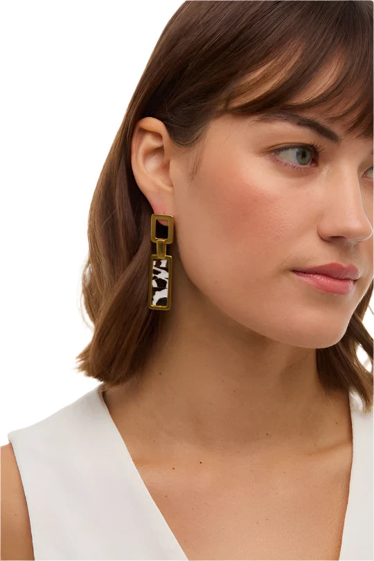 Marsh Harbour Rectangular Drop Gold Earring