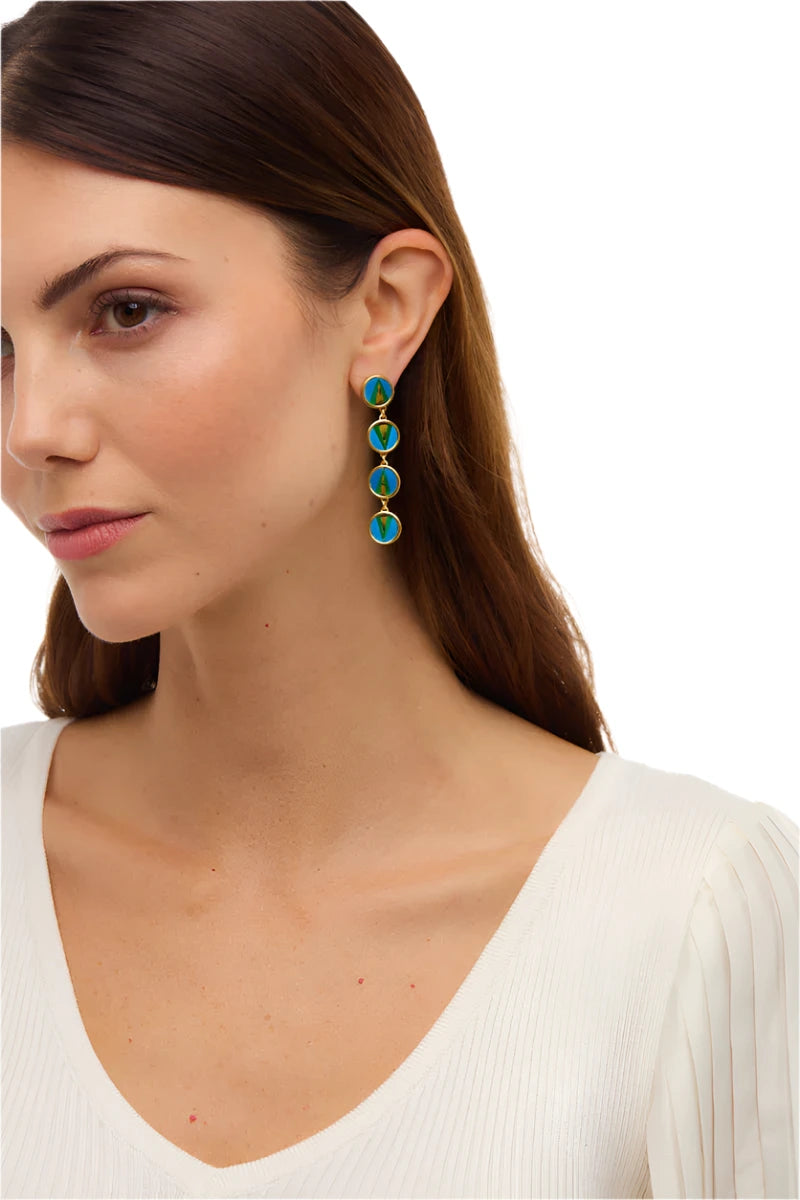 Norman Castle Multi Bezel Drop Earring
