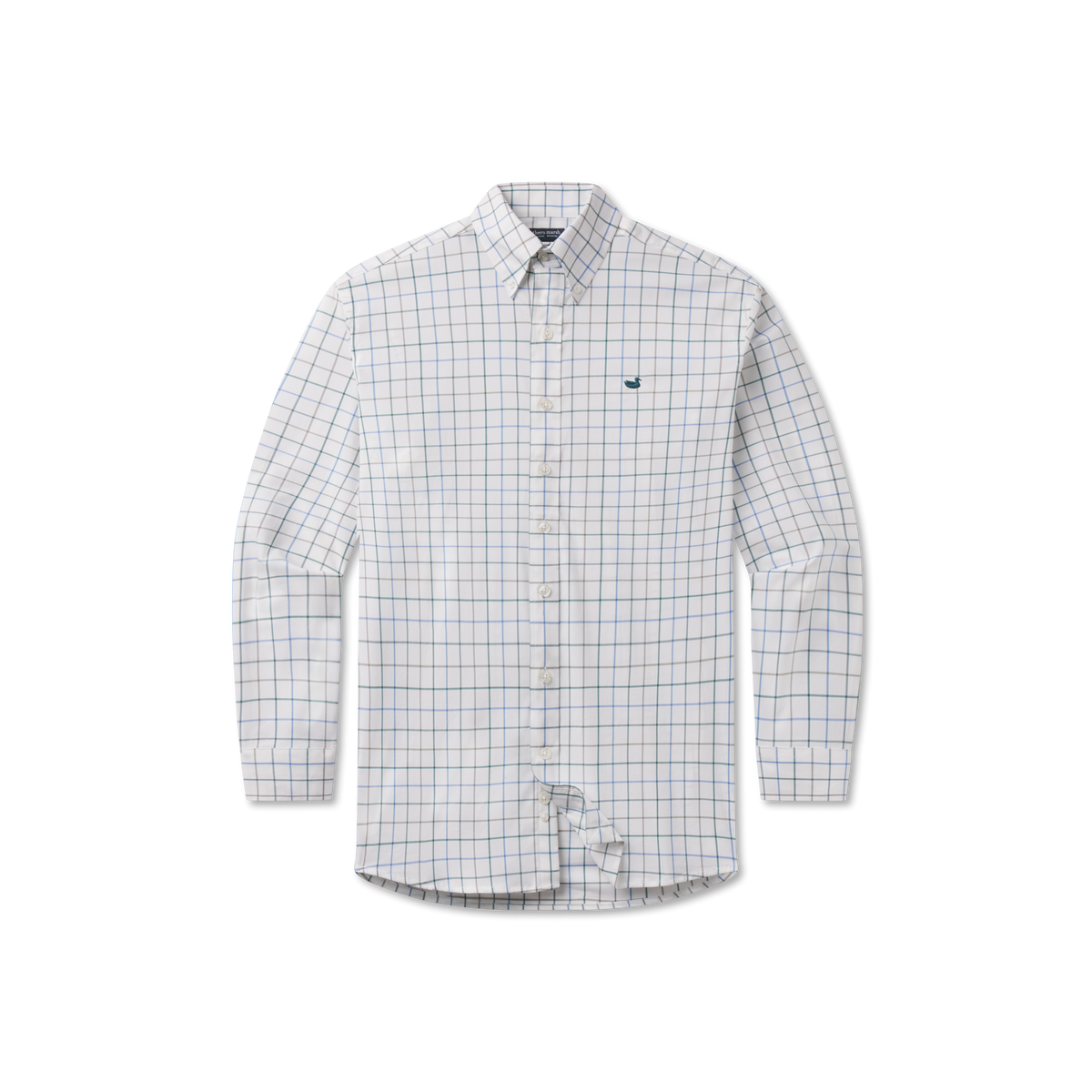 Lockhart Windowpane Shirt Dark Green/French Blue