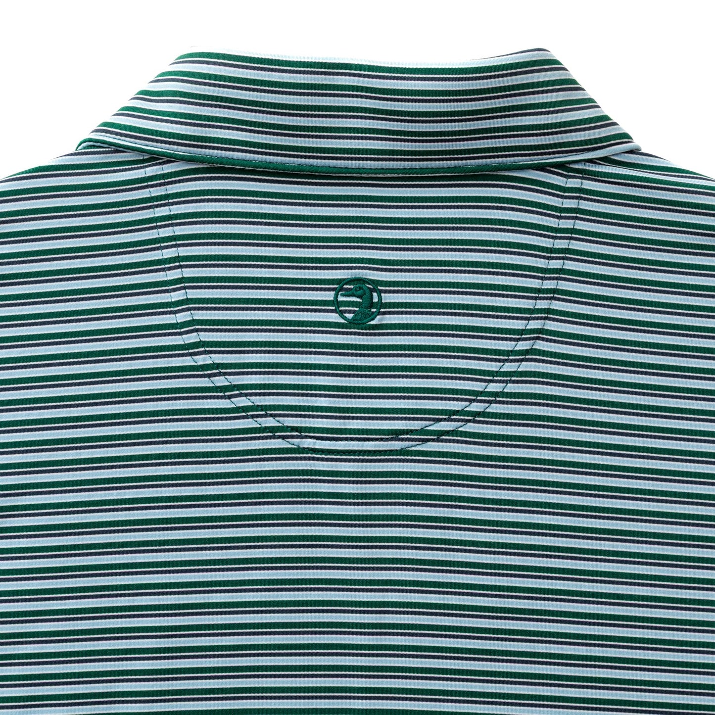 Barker Stripe Long Drive Polo Forest Green