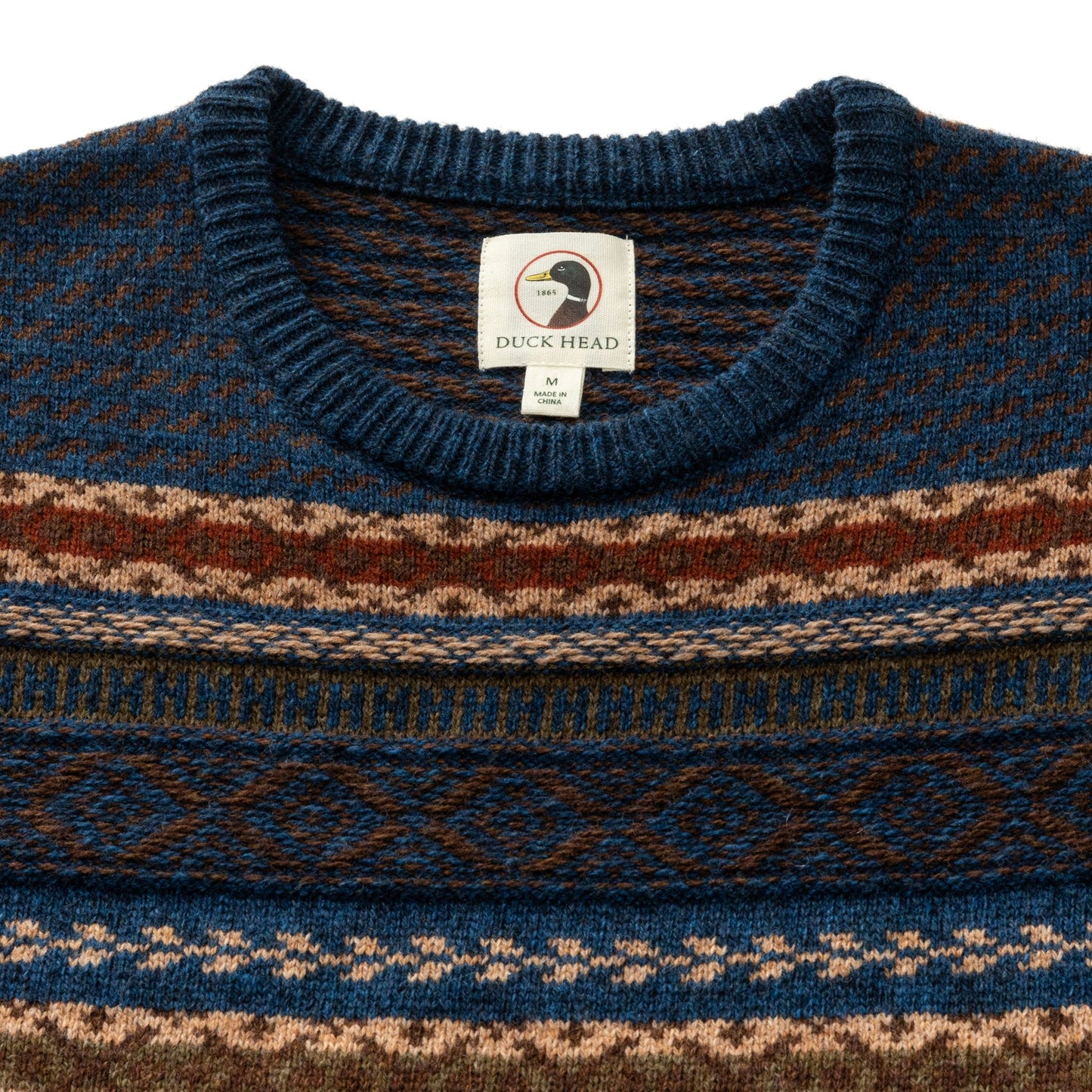 Birch Fair Isle Crewneck Sweater Maritime Blue