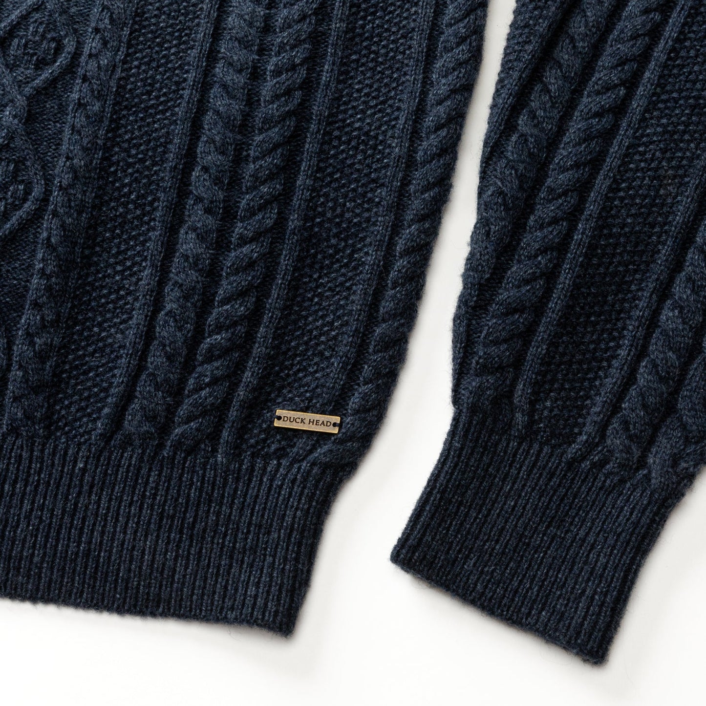 Haines Cable Knit 1/4 Zip Sweater Navy