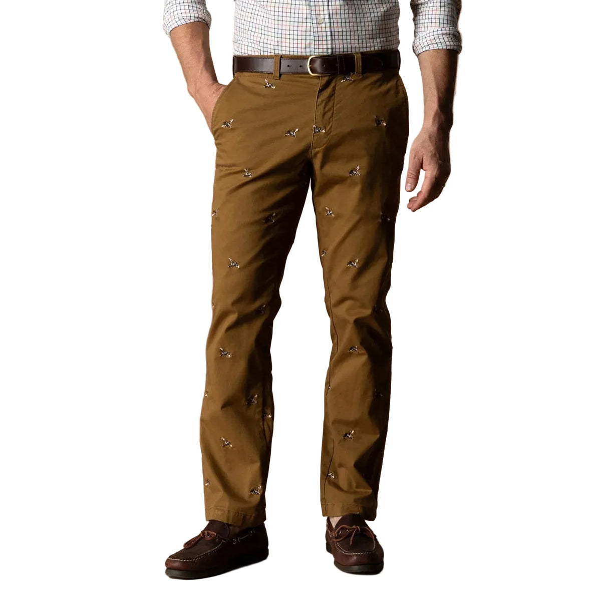 Gold School Classic Fit Chino Emb Brown