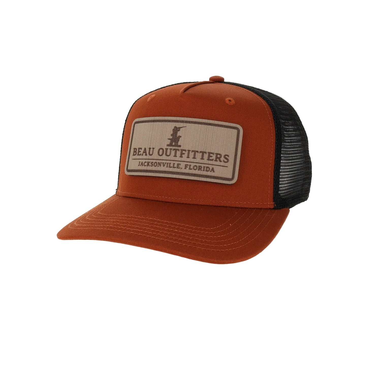 Beau x Dek'd Down Patch Roadie Trucker Hat Copper Slub/Black
