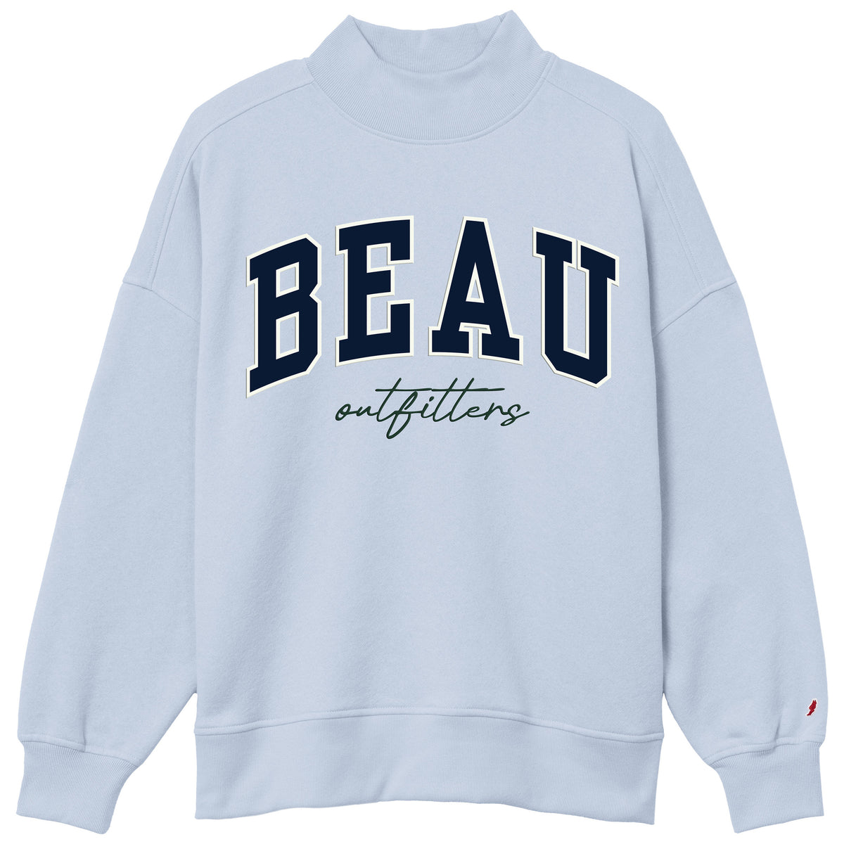 Ws Beau Logo Essentials Mock Neck Pullover Cashmere Blue