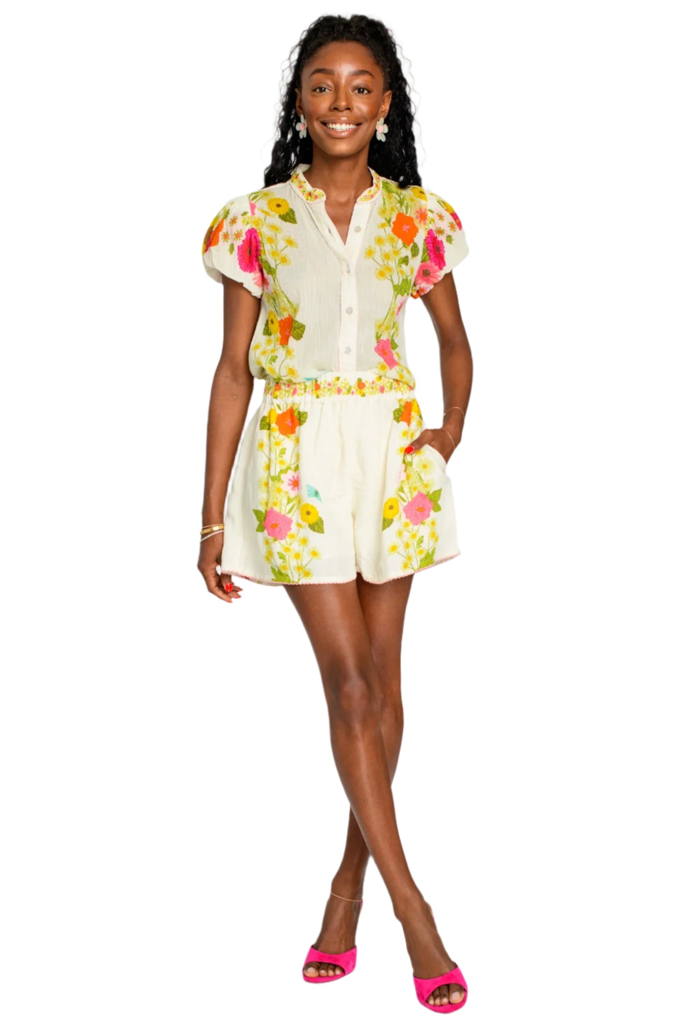 Ws Charlie Shorts Wildflower Ivory