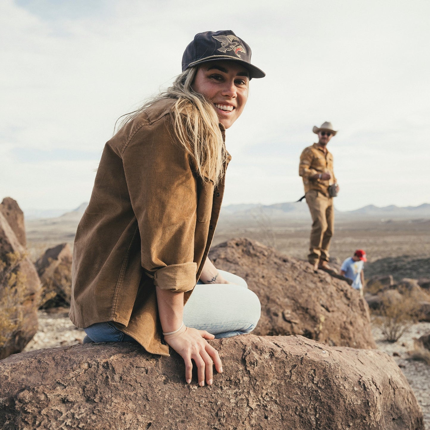 HB Unstructured Trucker Hat Osprey Prey Black Twill