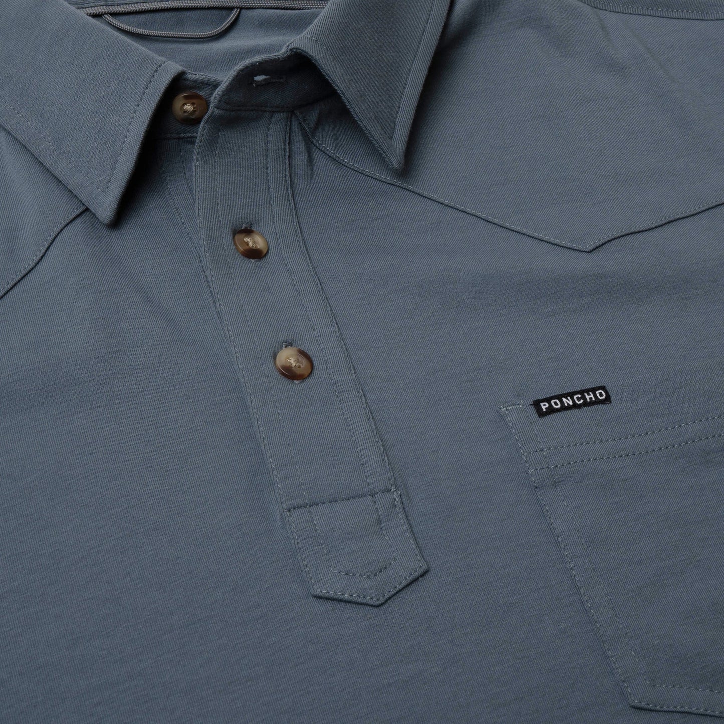 The Dinner Bell Field Polo Slim Fit Slate Blue