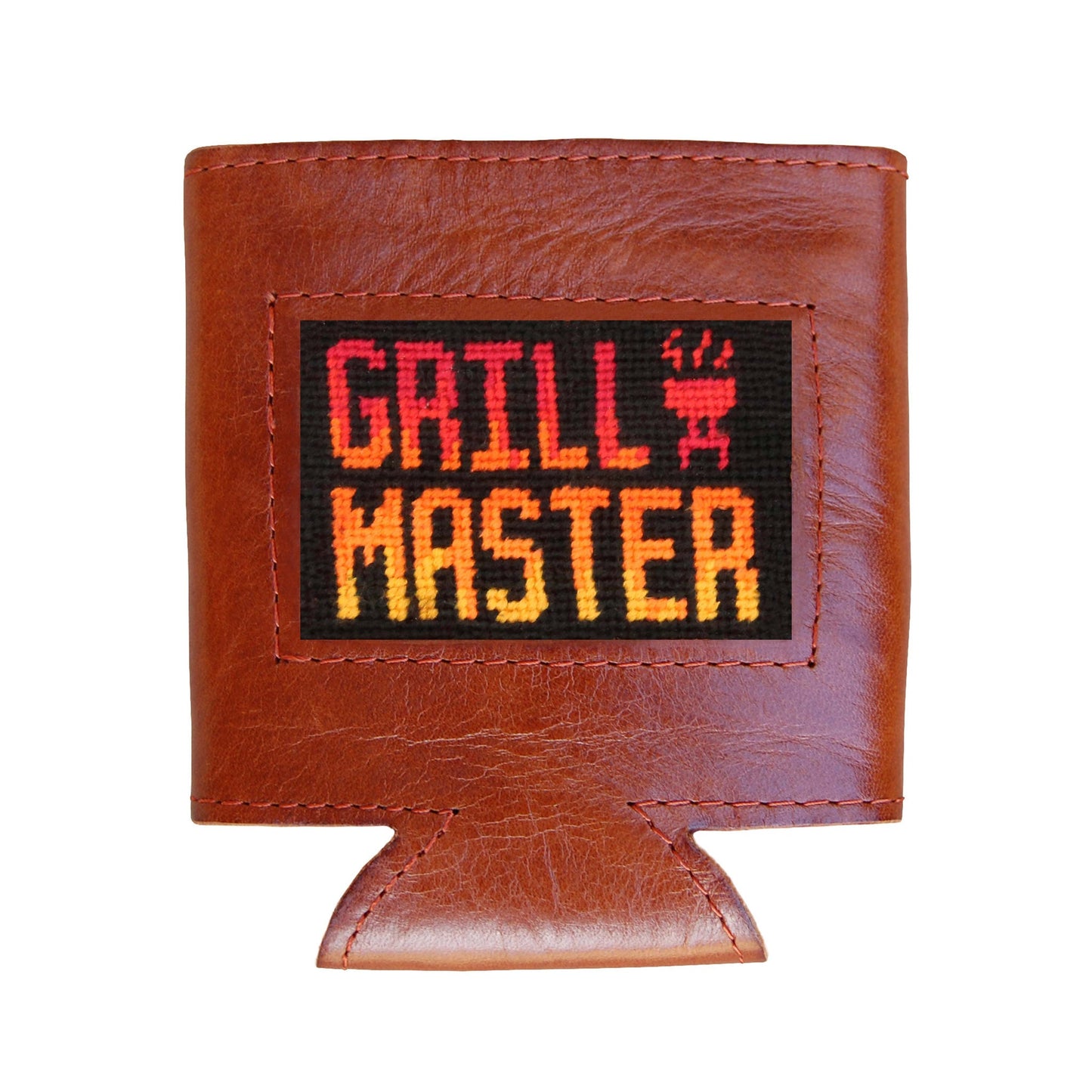 Grill Master Leather Needlepoint Koozie