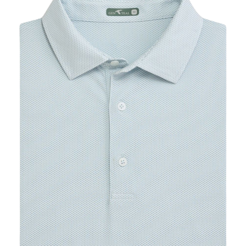 Brick Jacquard Polo Ice Blue