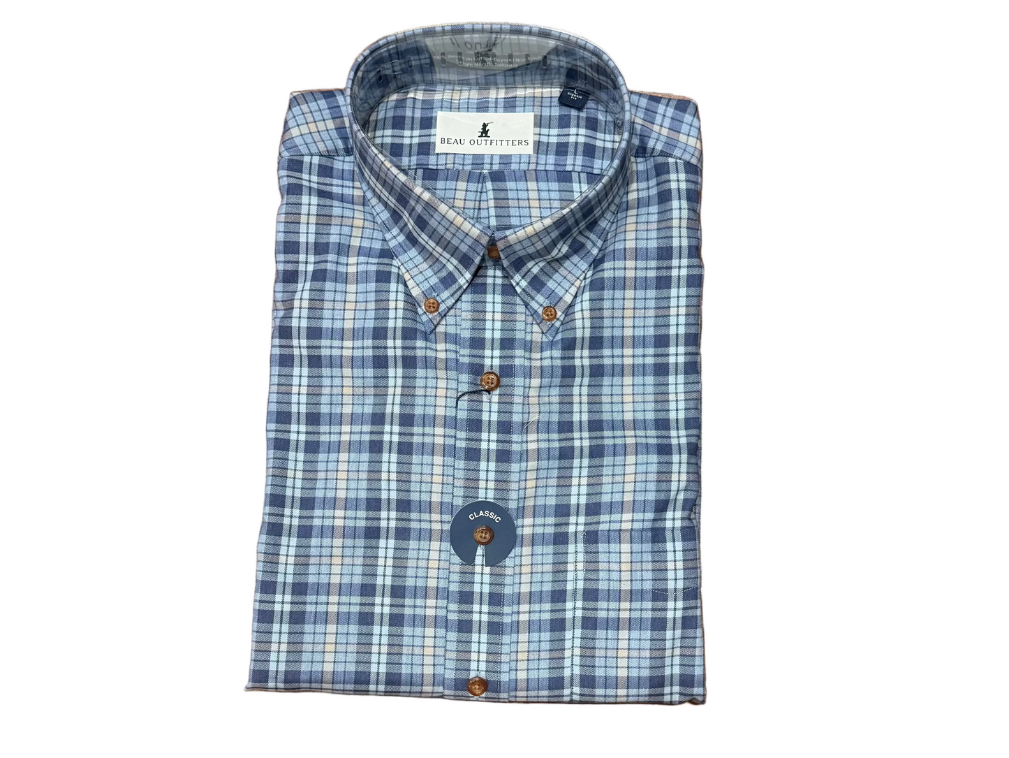 Axton Cotton Shirt Classic Fit Blue