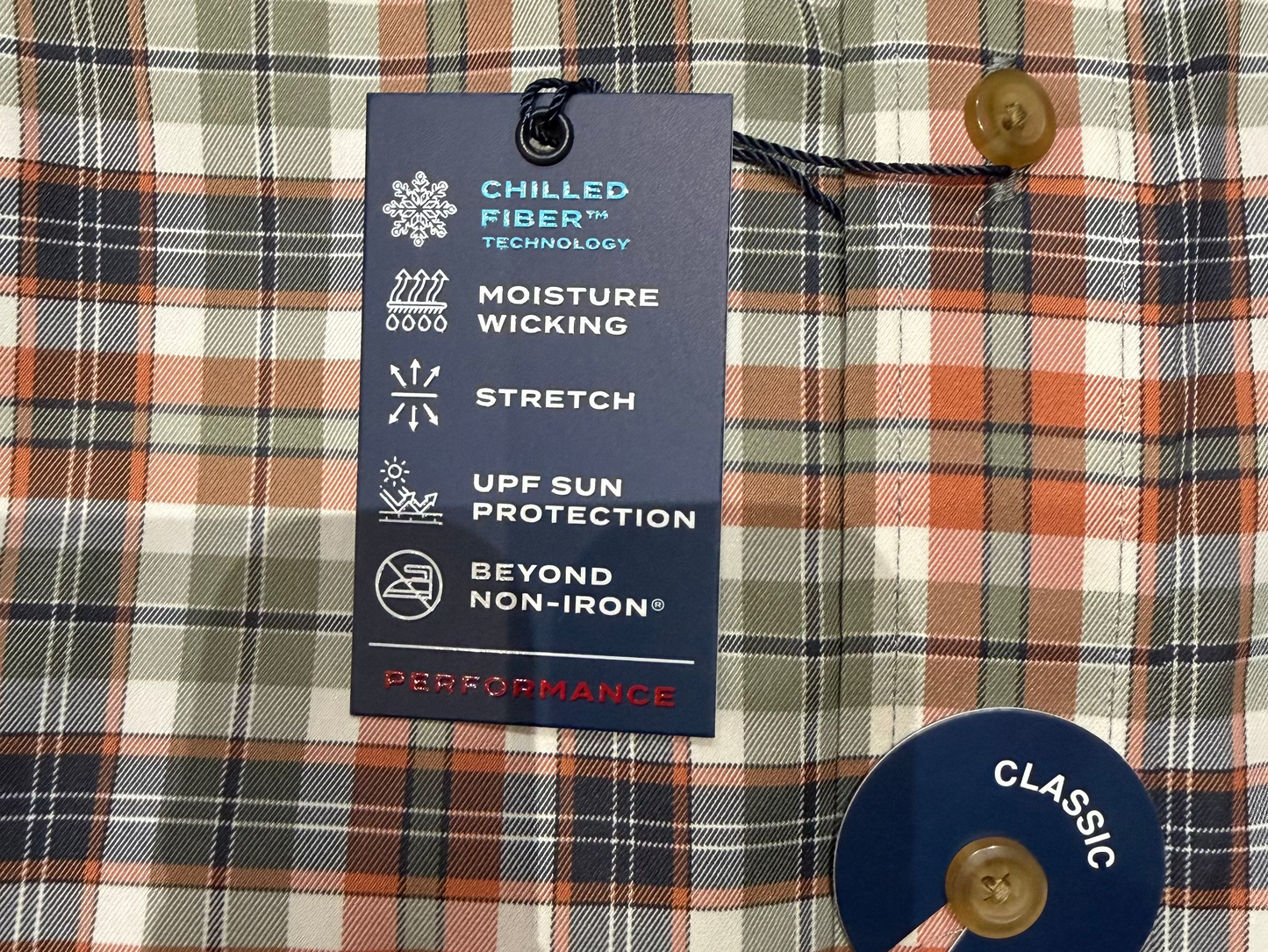 Heney Performance Shirt Classic Fit Sage/Burnt Orange