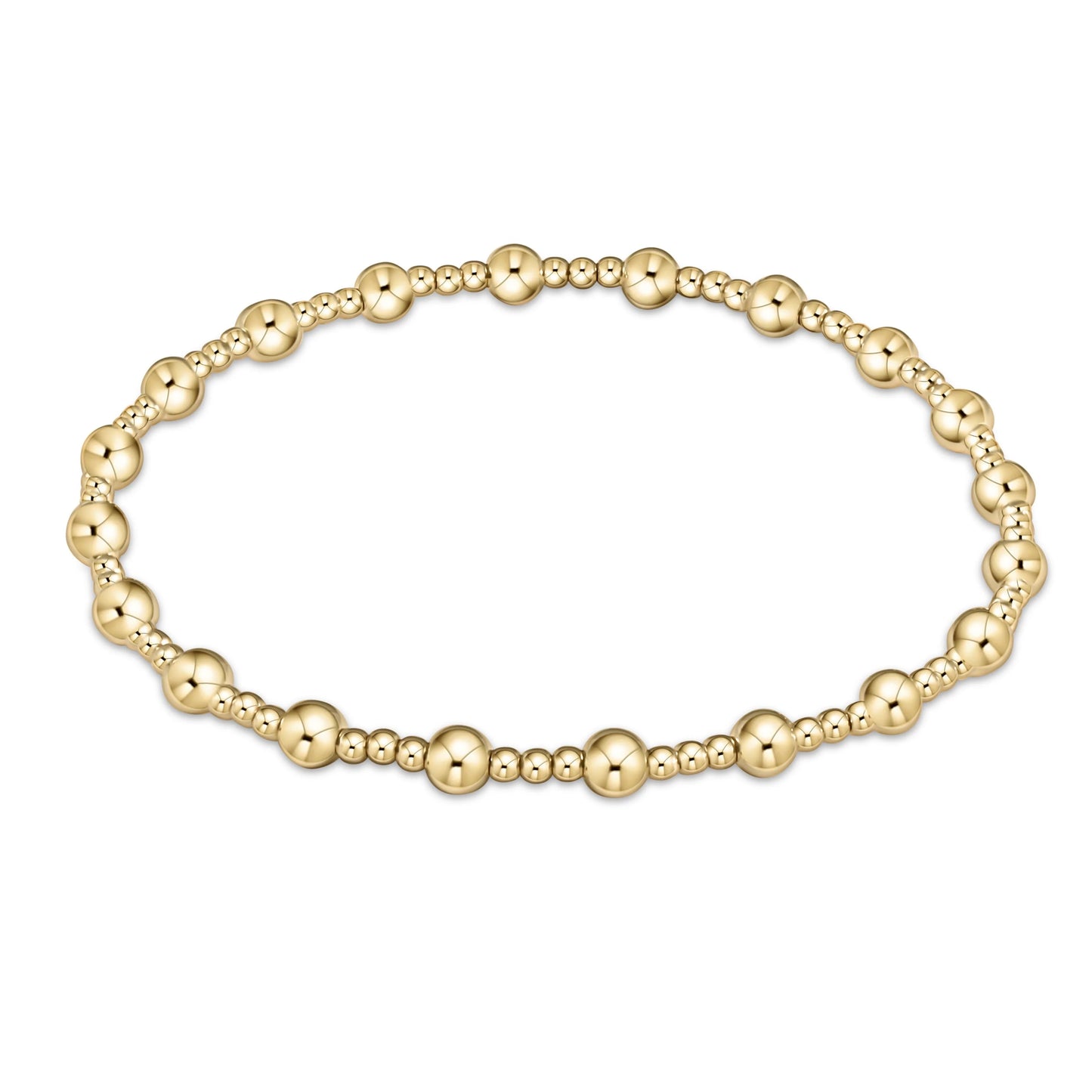 Extends Classic Sincerity Pattern 4mm Bead Bracelet Gold