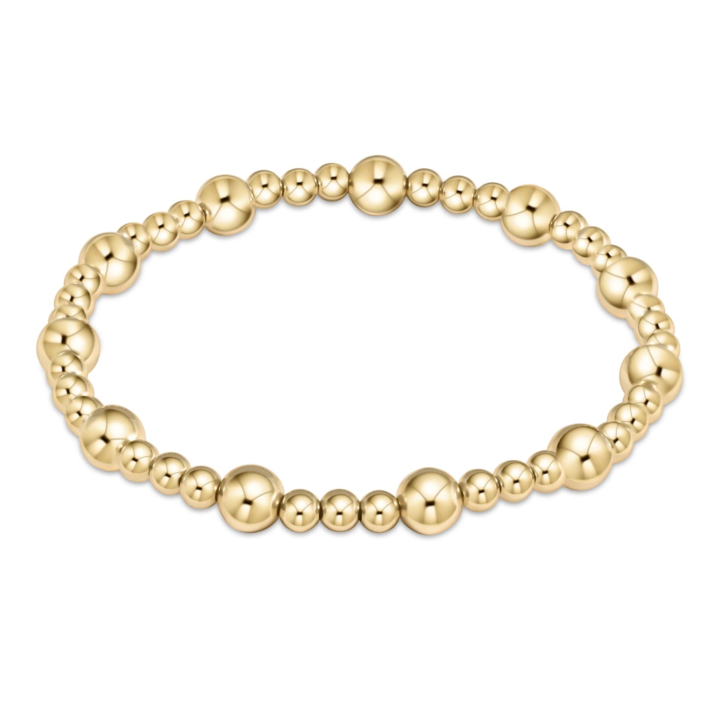 Extends Classic Sincerity Pattern 6mm Bead Bracelet Gold