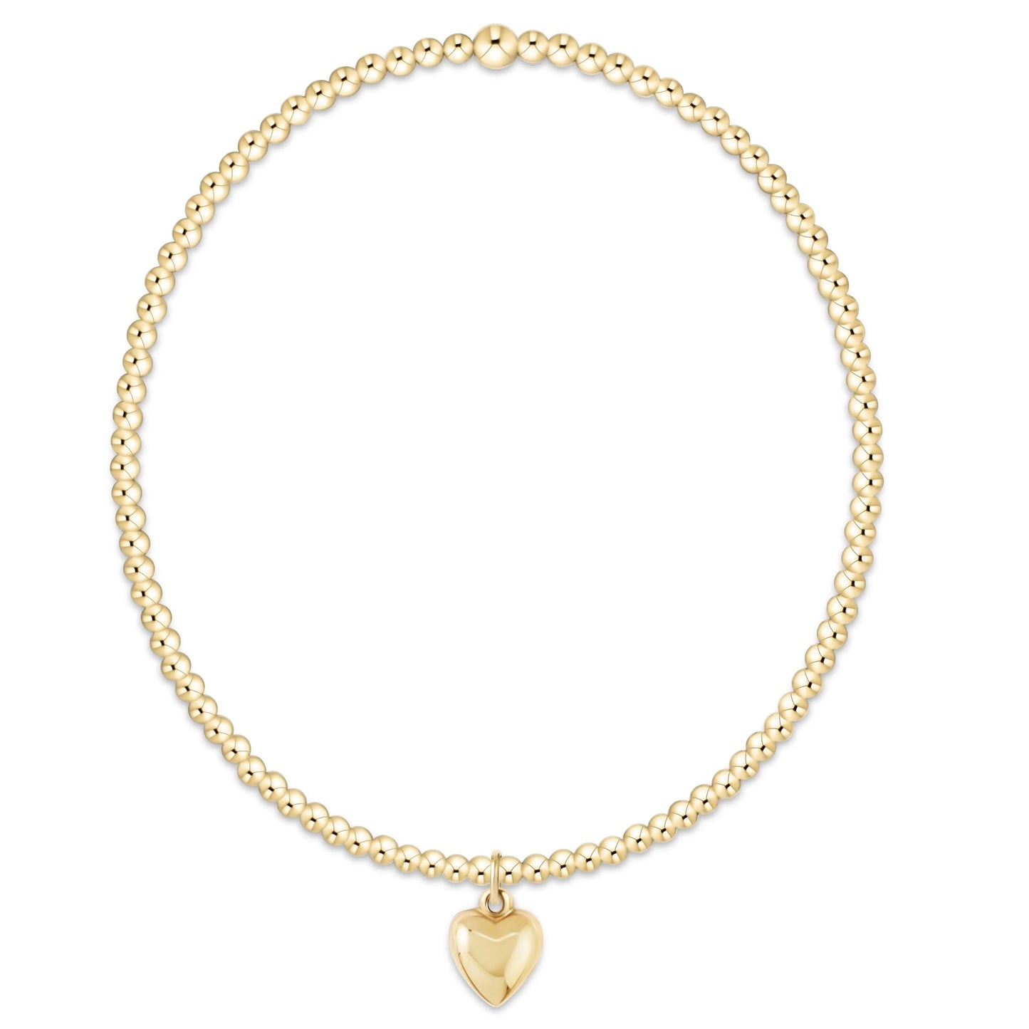 egirl Classic Gold 2mm Bracelet Love Plush Small Gold Charm