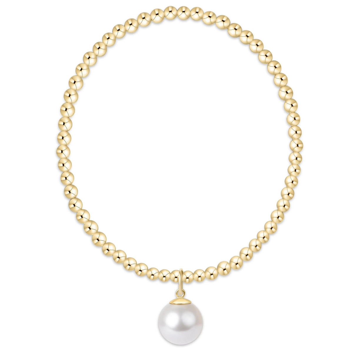 Classic Gold 3mm Bracelet Classic Pearl 10mm Charm