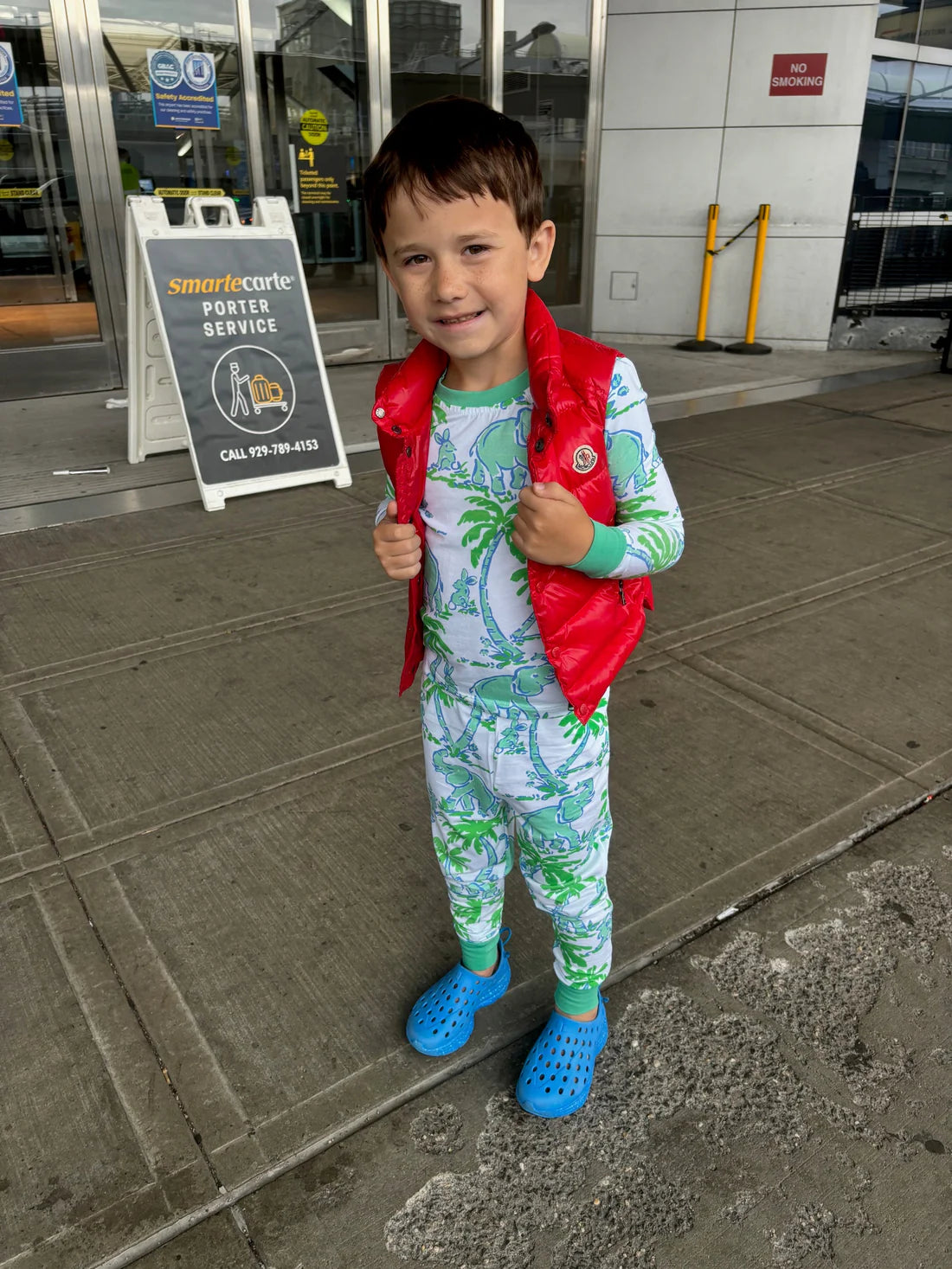 Youth Elephant Print Pajama Set