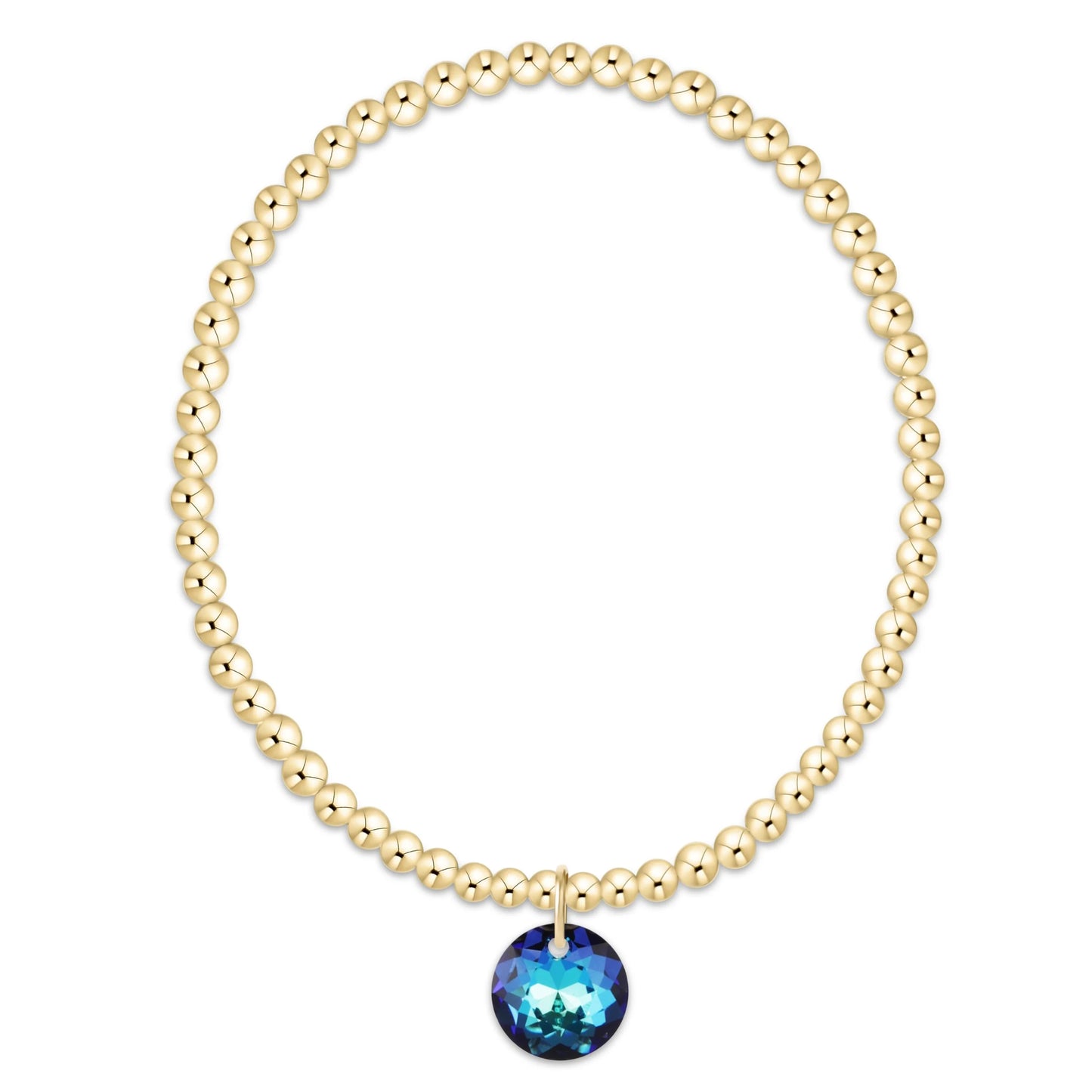 Classic Gold 3mm Bracelet Reflection Charm
