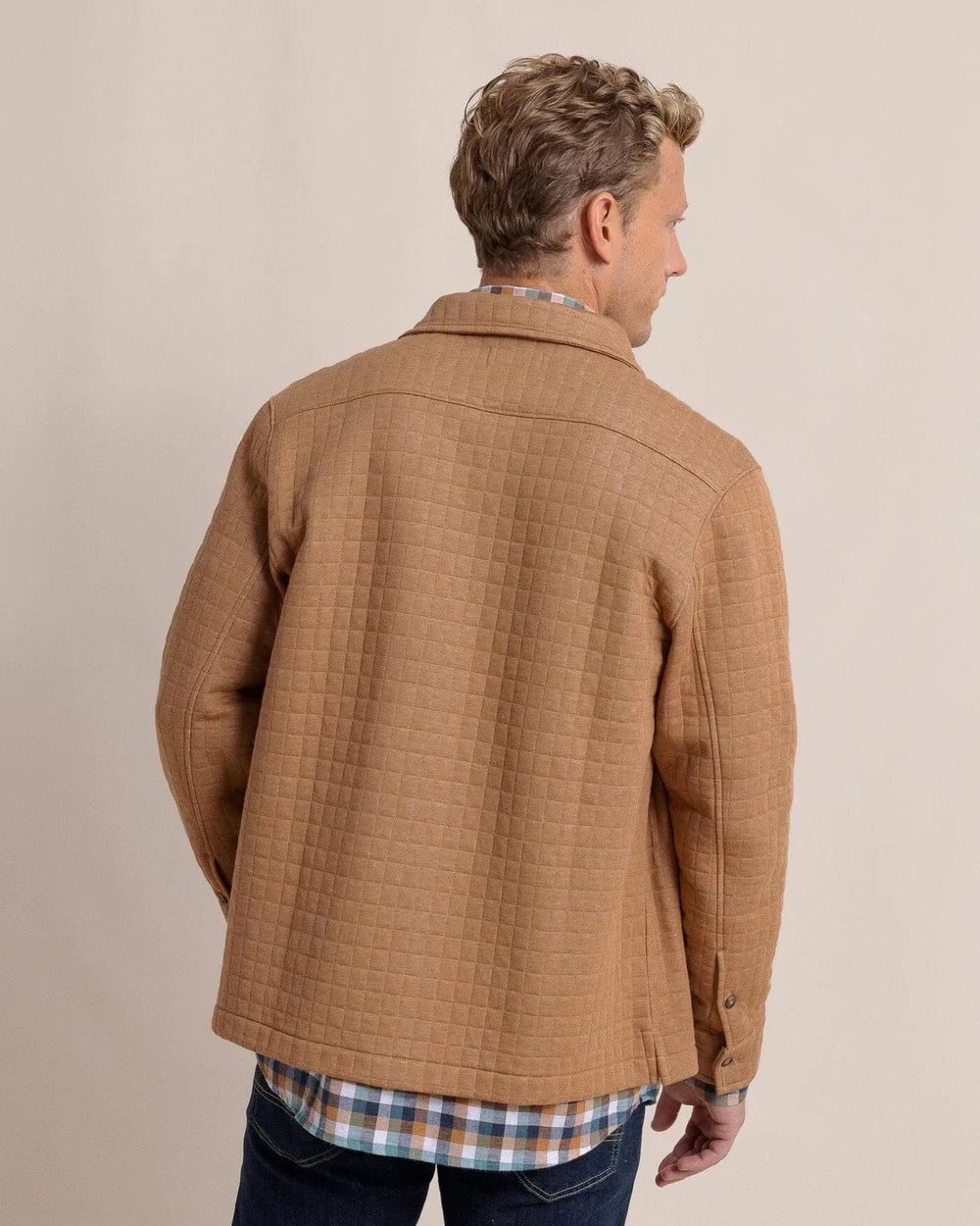 Fairwood Quilted Knit Shacket Hazelnut Khaki