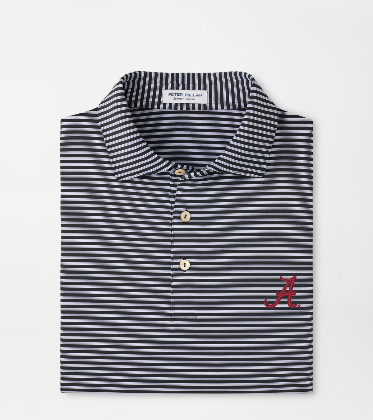 Alabama Script A Logo Tiebreaker Polo Black
