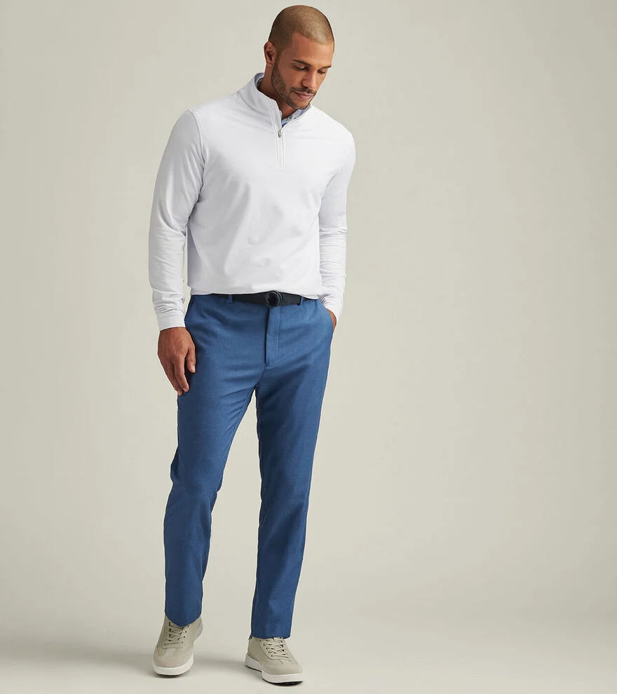 Perth Cross-Hatch Perf 1/4 Zip White