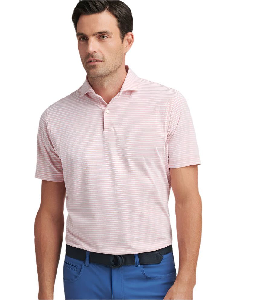 Albatross Cotton Blend Pique Polo Pink Crepe