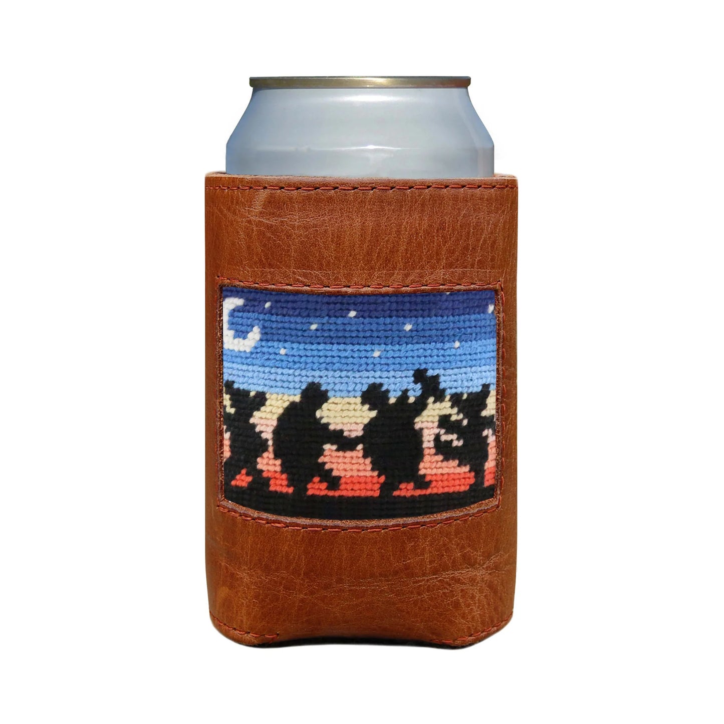 Grateful Dead Moondance Leather Needlepoint Koozie