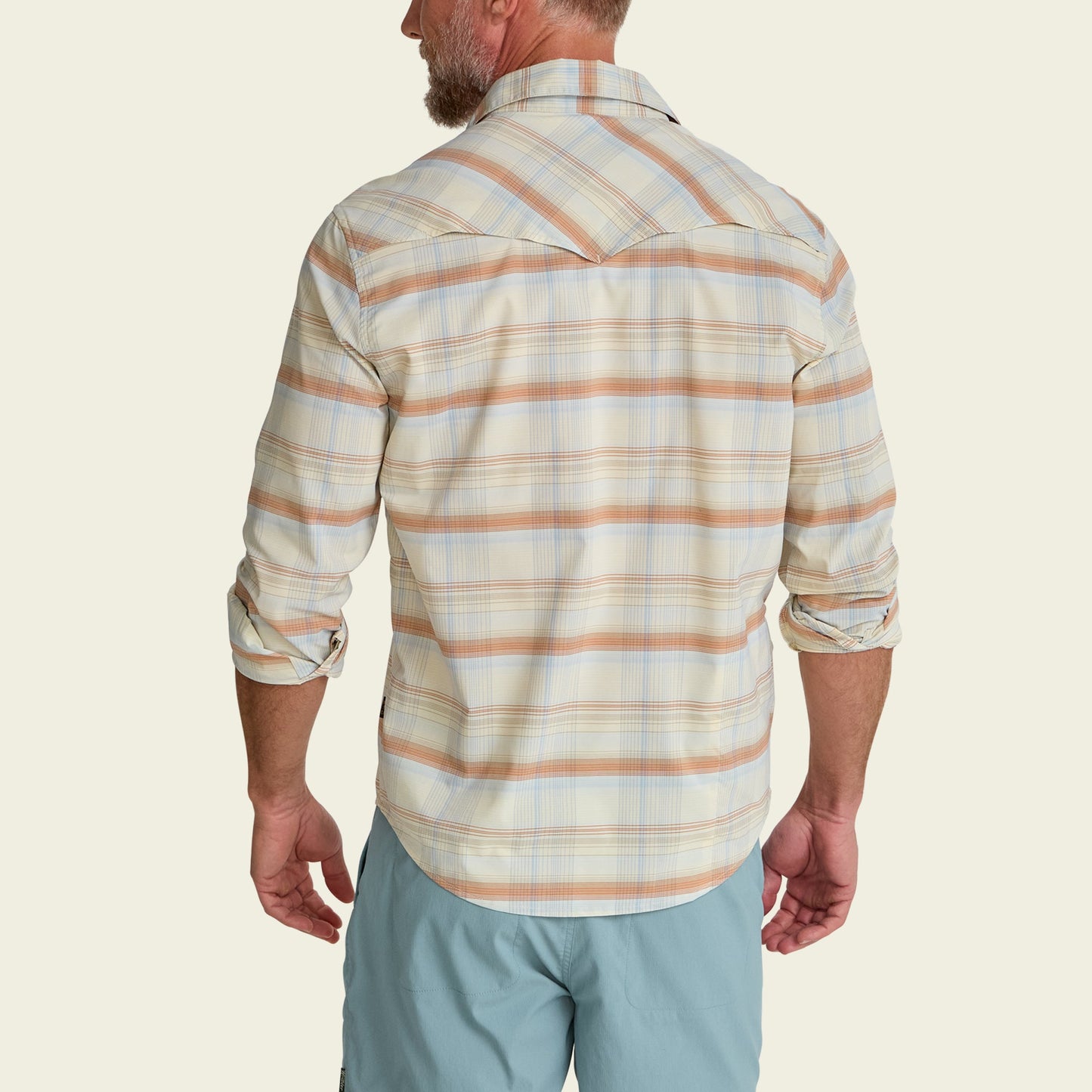 H Bar B Tech LS Shirt Cameron Plaid Cream