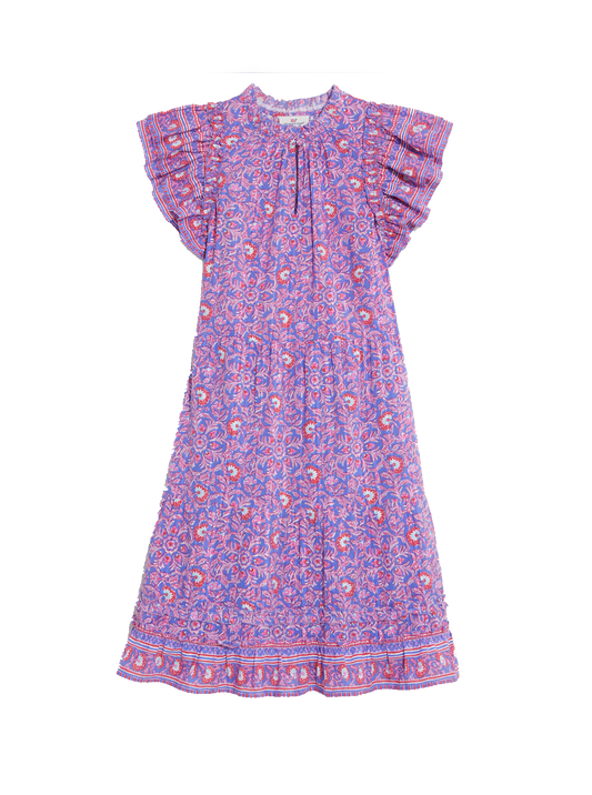 Ws Katama Tile Ruffle Dress Violet