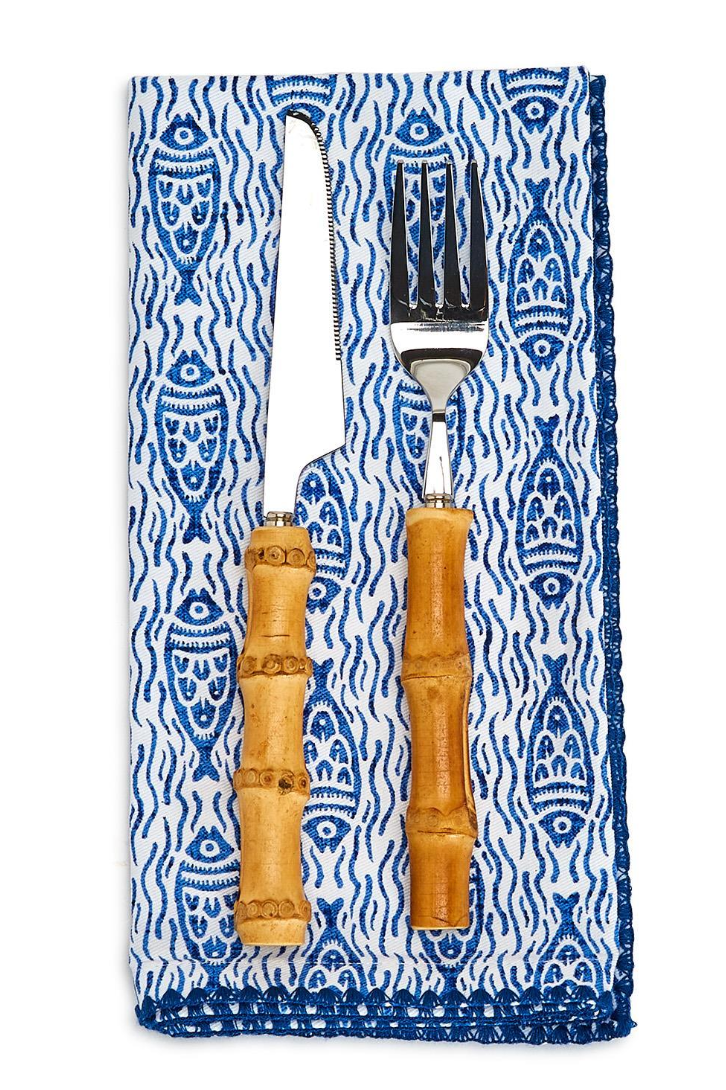 Water's Edge Fish Pattern Napkins S/4 - Beau Outfitters