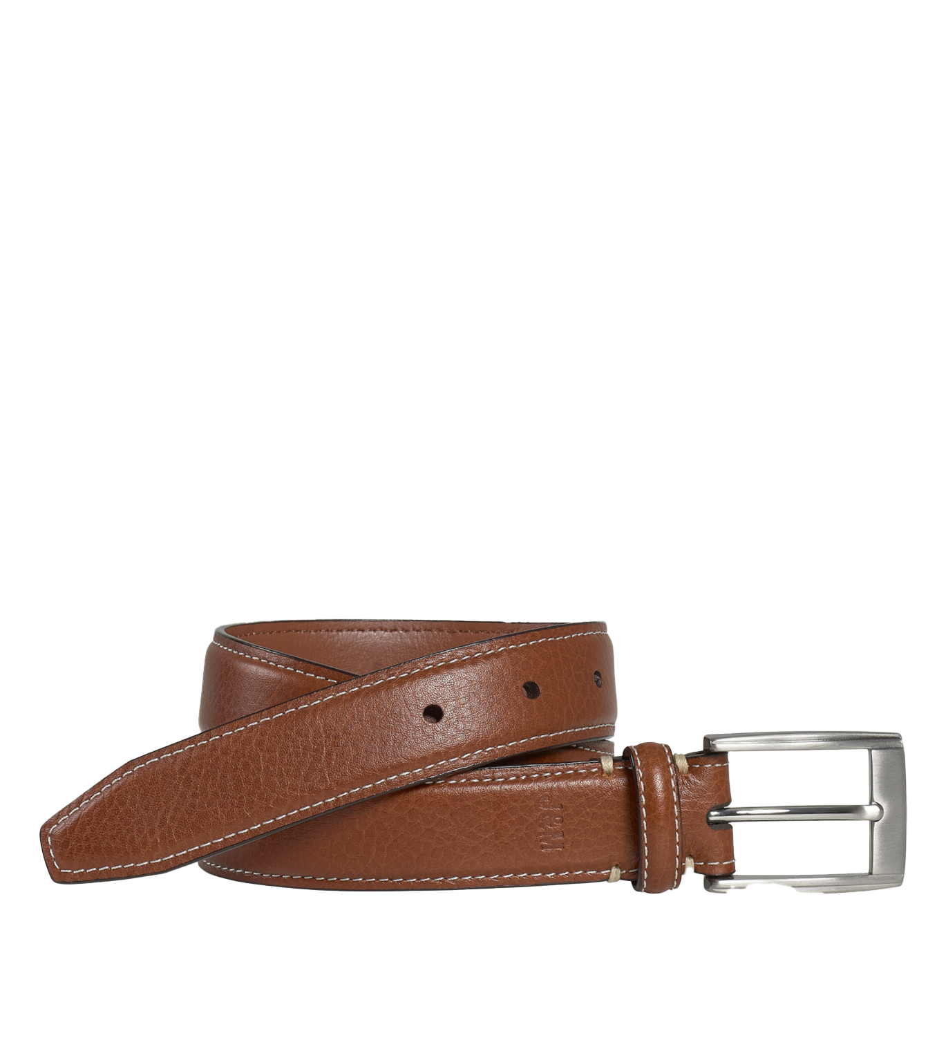 Youth Top Stitch Leather Belt Tan