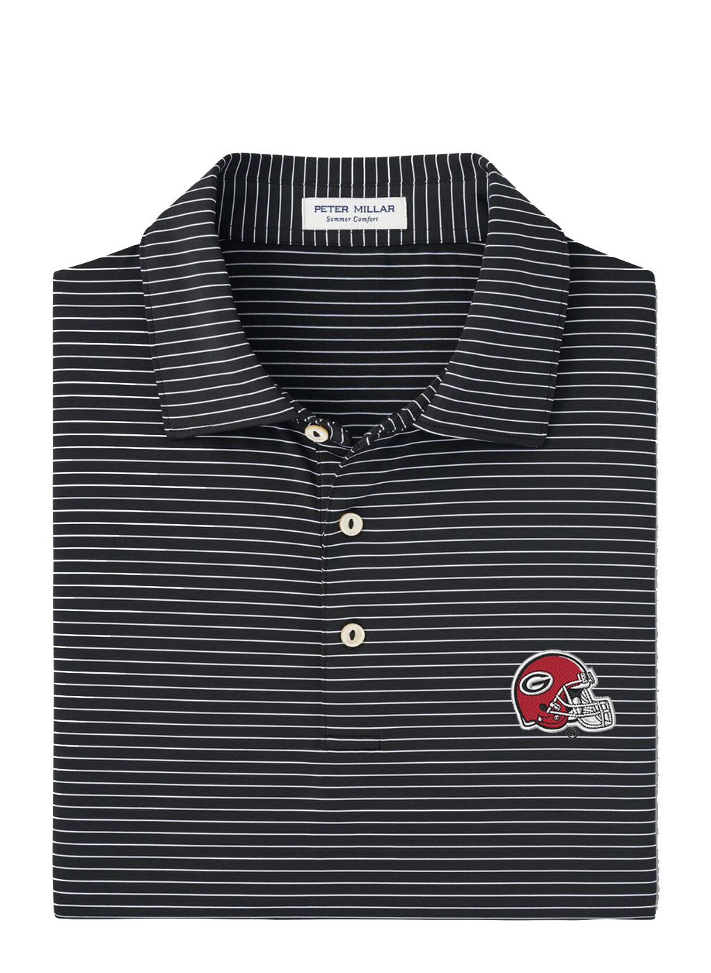 UGA Helmet Logo Hemlock Polo Black - Beau Outfitters