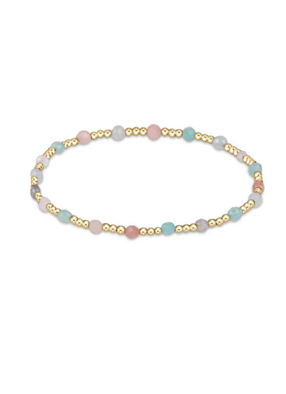 SS25 Gemstone Gold Sincerity Pattern 3mm Bead Bracelet