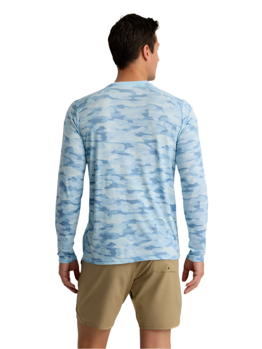 Bamboo Lightweight LS Shirt Seasmoke Camo Surf Blue
