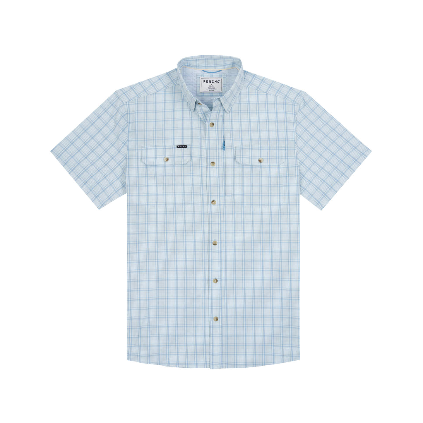 The Charlotte Harbor Original SS Shirt Slim Fit Ocean Blue Plaid