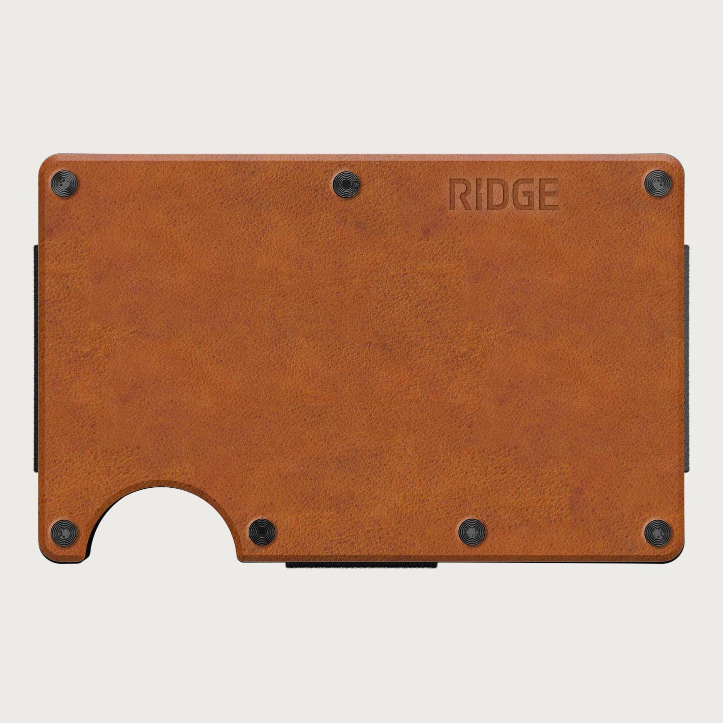 The Ridge Wallet (Leather) Cash Strap Tobacco