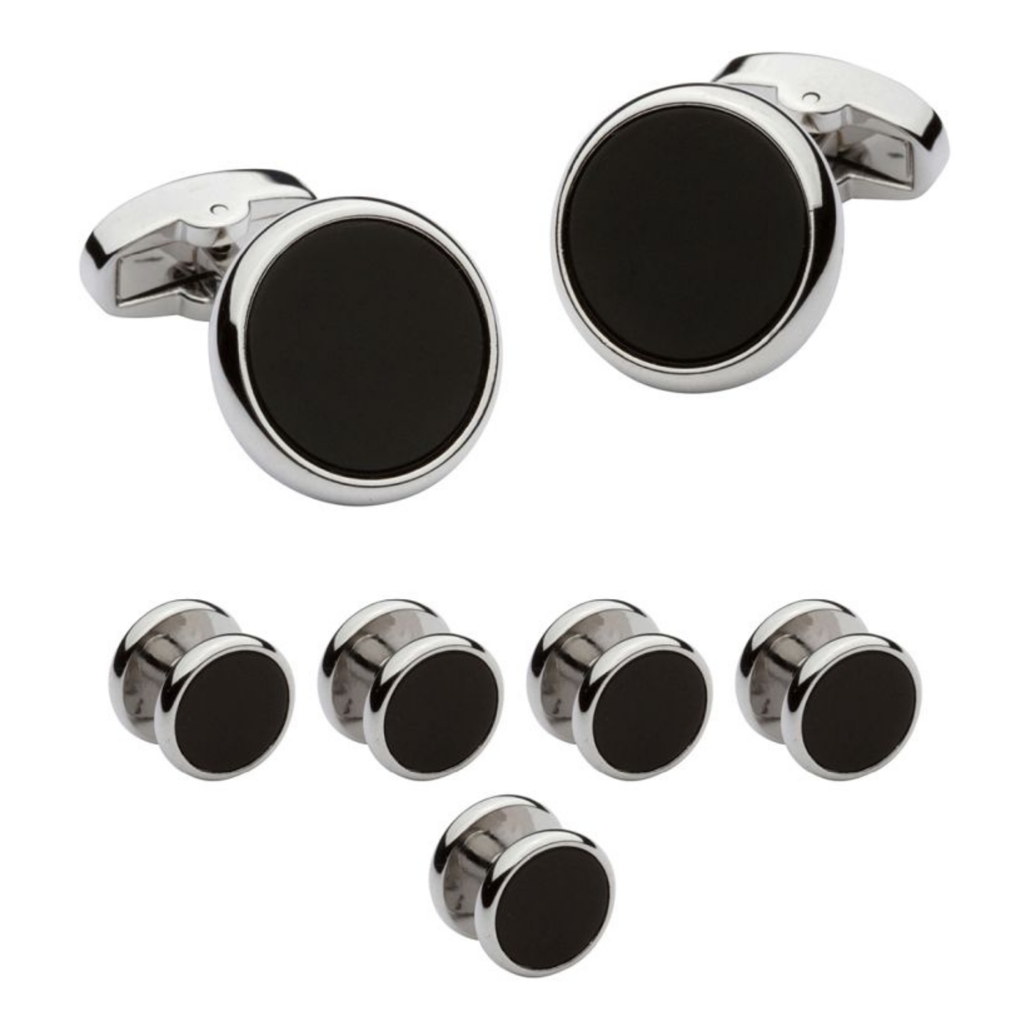 Bocara Stud Set Silver/Onyx